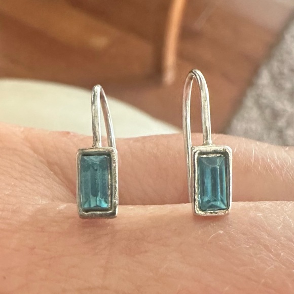 Dainty Silver Loop Earrings - Picture 2 of 3